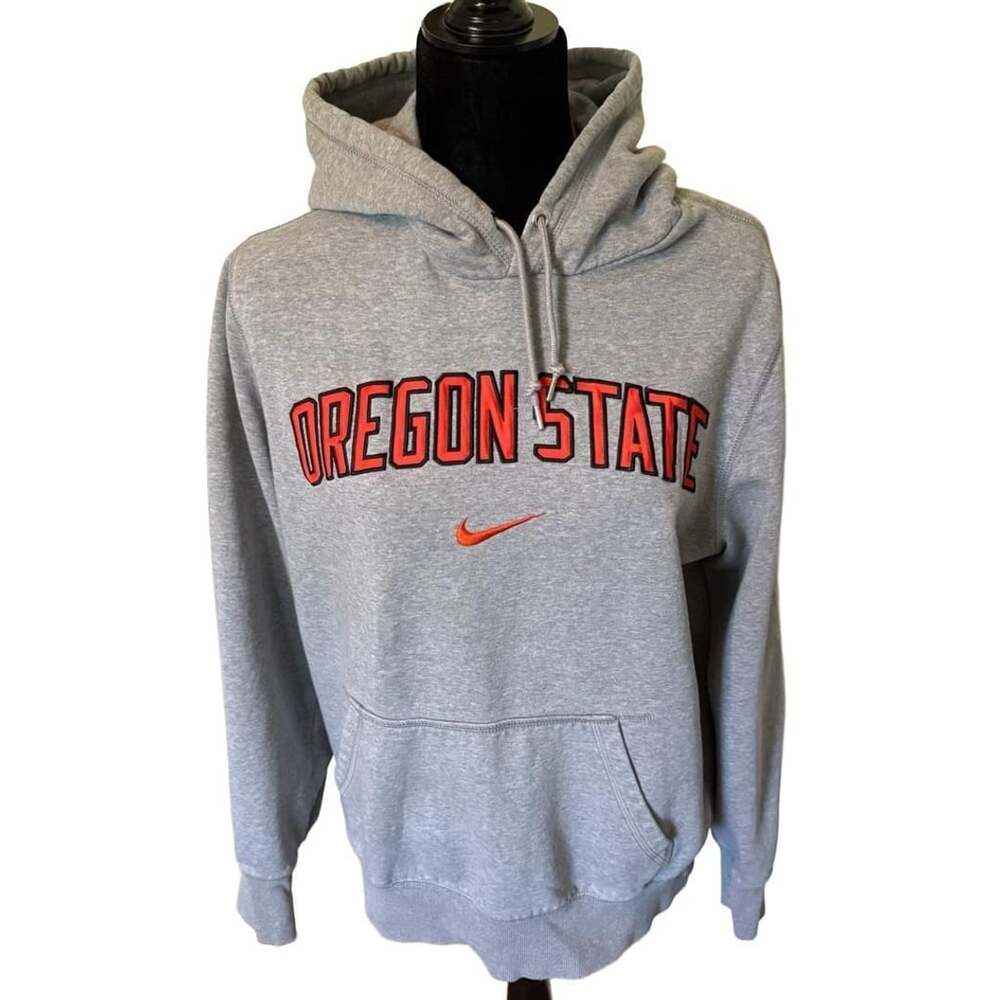 Nike Oregon State Beavers Gray Center Swoosh Hoodie Sweatshirt Large